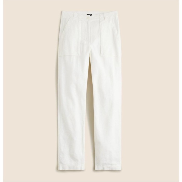 NWT! J.Crew Seaside cargo pant in linen-TENCEL™ lyocell blend. Size 14. $98 - Picture 1 of 7